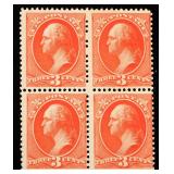 US Postage Block of Four Sc#214 OG MNH