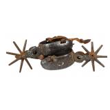 1880s SPURS Silver Inlaid Antique Cowboy