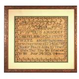 1826 Dated American Alphabet Sampler