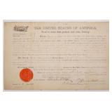 Chester A Arthur Signed 1884 Florida Land Grant