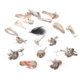 FOLK ART Handmade Early Silver Fishing Lures