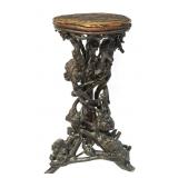 Gnarled Burl Wood Table w/ Reed Top