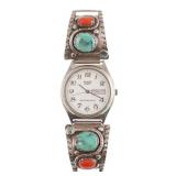 ZUNI Old Pawn Signed EFFIE Sterling Snake Band