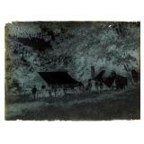 1915 Glass Negative FAMILY REUNION? 48-Star Flag