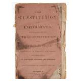 RARE 1863 Parallel US / CSA Constitution Book