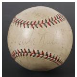 BABE RUTH LOU GEHRIG Signed Ball JSA LOA
