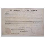 John Tyler Signed 1844 Florida Land Grant