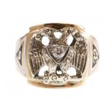 32nd Degree MASON Ring 14k Gold Diamond
