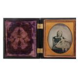 Tintype of Girl with Victorian Porcelain Head Doll