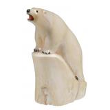 Vintage Eskimo Carved Whale Tooth Figurine