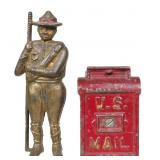 CAST IRON BANKS, Boy Scout & Mail Box