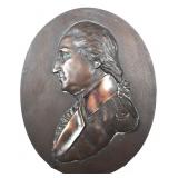 GEORGE WASHINGTON Antique Bronze Relief Plaque