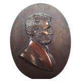 ABRAHAM LINCOLN Antique Bronze Relief Plaque