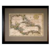 18thC Map of West Indies & Gulf of Mexico