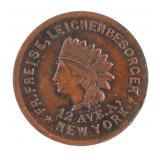 COIN: 1863 TRADE TOKEN New York Undertaker