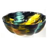 Antique Redware Multicolored 10" Bowl