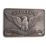 Sterling Silver SECOND AMENDMENT Belt Buckle