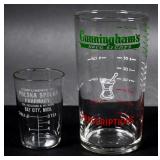Two Old Drugstore Glass Advertising Items