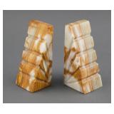 Pair Banded Onyx Bookends