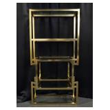 Brass and Glass Wall Shelf Unit Etagere