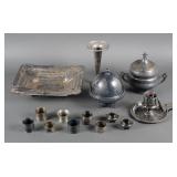 (13) Antique Silverplate Grouping