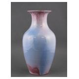Studio Pottery Vase, Iridescent Blue/Pink Glaze