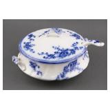 Grindley Flow Blue Covered Tureen 12'