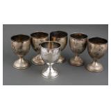 (6) 900 Silver Wine Cups