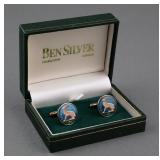 Vintage Ben Silver Sterling Irish Coin Cufflinks