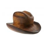 Carved Wood Hat Form Sculpture