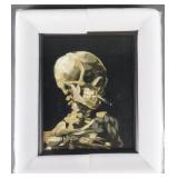 Van Gogh Skull With Burning Cigarette Canvas Print