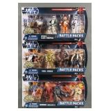 (3) Star Wars Battle Packs Action Figures