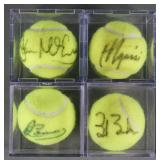 (4) Signed Tennis Balls