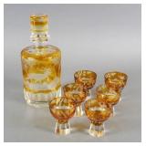 Bohemian Cut Crystal Etched Glass Barware