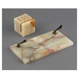 Vintage Onyx Marble Desk Set