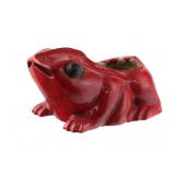 Chinese Red Glazed Frog Planter