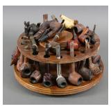 (20) Estate Smoking Pipes w/ Rotating Rack