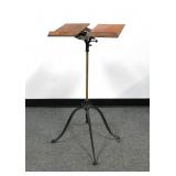 Victorian Lambie Oak and Iron Lectern Stand