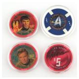 (4) Star Trek Las Vegas Hilton Poker Chip