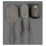 (5) Sterling Silver Grouping Vanity Accessories