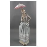 LLADRO 19" Lady with Pink Umbrella