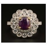 18K Gold Kashmir Sapphire Diamond Ring