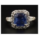 18K Gold Sapphire and Diamond Ring
