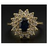 18K Gold Sapphire and Diamond Ring