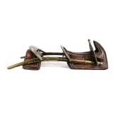Antique Two Person Leather Brass Camel Saddle