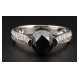 18K Gold Black Diamond Ring