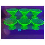 Lot of 6 Fireking Uranium Sherbet Glasses