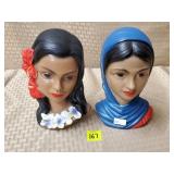 Pair of Vtg Apco Japan Hawaiian & Arabic Woman