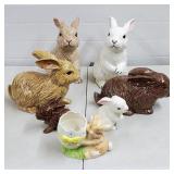 Lot of Ceramic Bunny Statues