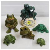Lot of Ceramic Frog Statues & Figures